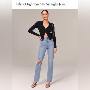 Abercrombie & Fitch Ultra High Rise 90s Straight Jean 30 Long